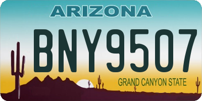 AZ license plate BNY9507