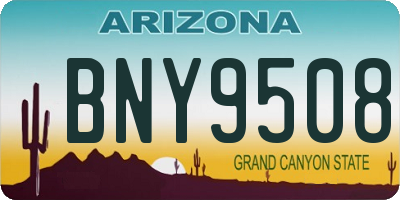 AZ license plate BNY9508