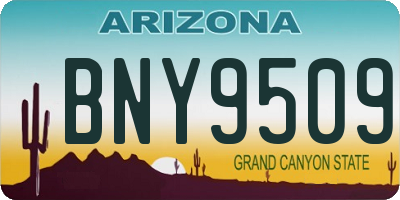 AZ license plate BNY9509