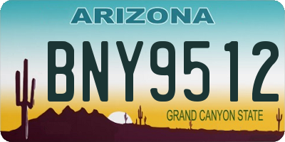 AZ license plate BNY9512