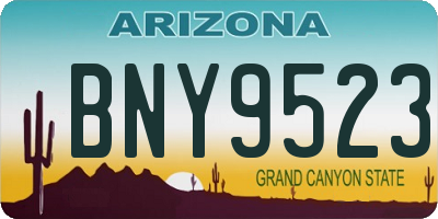 AZ license plate BNY9523