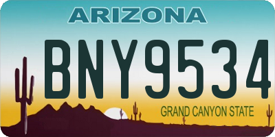 AZ license plate BNY9534