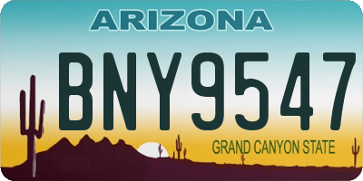 AZ license plate BNY9547