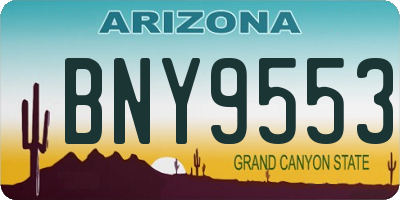 AZ license plate BNY9553