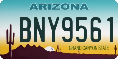 AZ license plate BNY9561