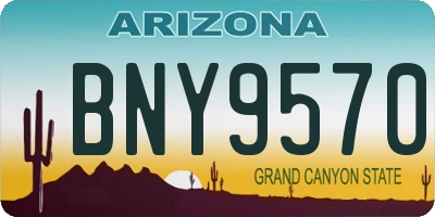 AZ license plate BNY9570