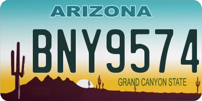 AZ license plate BNY9574