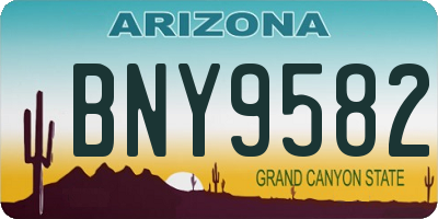 AZ license plate BNY9582