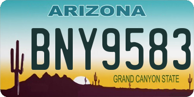 AZ license plate BNY9583