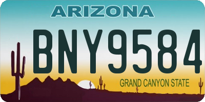 AZ license plate BNY9584
