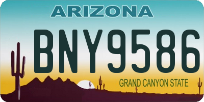 AZ license plate BNY9586