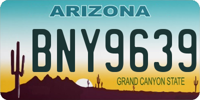 AZ license plate BNY9639