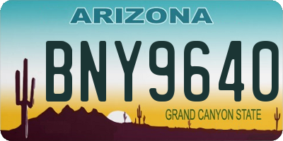 AZ license plate BNY9640