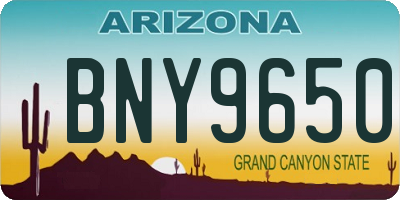 AZ license plate BNY9650