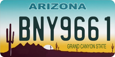 AZ license plate BNY9661