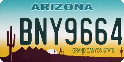 AZ license plate BNY9664