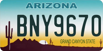 AZ license plate BNY9670
