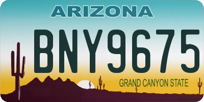 AZ license plate BNY9675