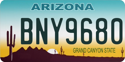 AZ license plate BNY9680