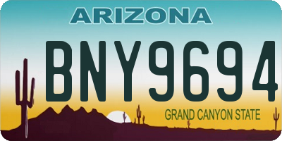 AZ license plate BNY9694