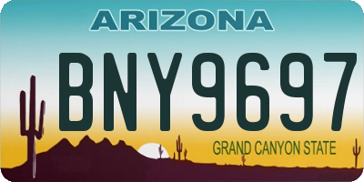 AZ license plate BNY9697
