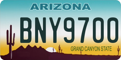 AZ license plate BNY9700