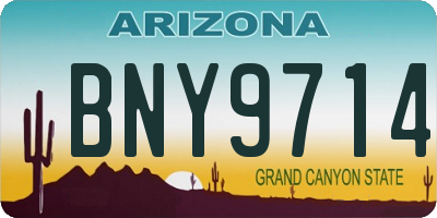 AZ license plate BNY9714