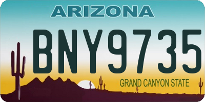 AZ license plate BNY9735