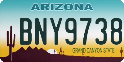 AZ license plate BNY9738