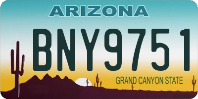 AZ license plate BNY9751