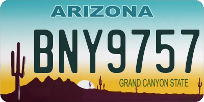 AZ license plate BNY9757