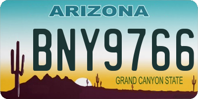 AZ license plate BNY9766