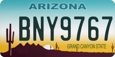 AZ license plate BNY9767