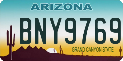 AZ license plate BNY9769