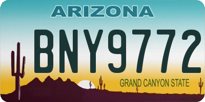 AZ license plate BNY9772