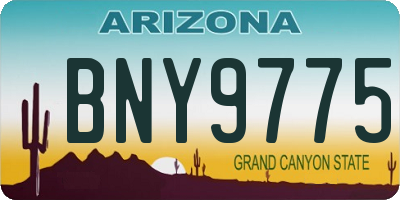 AZ license plate BNY9775