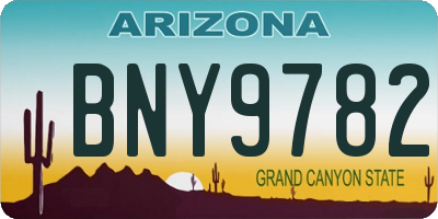 AZ license plate BNY9782