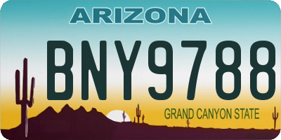 AZ license plate BNY9788