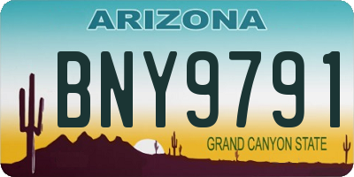 AZ license plate BNY9791
