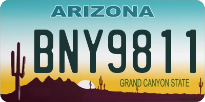 AZ license plate BNY9811