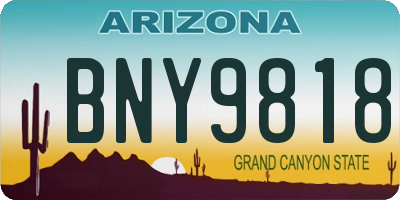 AZ license plate BNY9818