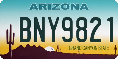 AZ license plate BNY9821