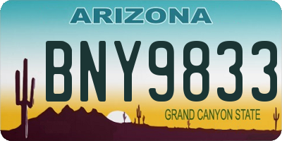 AZ license plate BNY9833