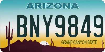 AZ license plate BNY9849