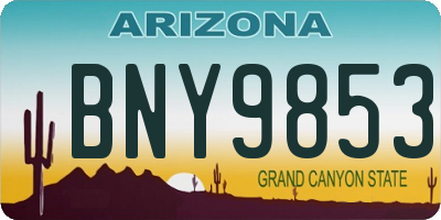 AZ license plate BNY9853