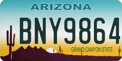 AZ license plate BNY9864