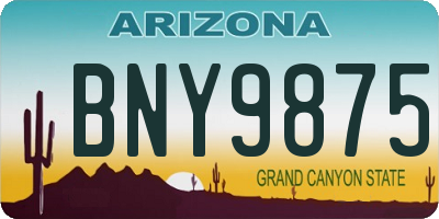 AZ license plate BNY9875