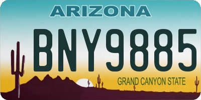 AZ license plate BNY9885