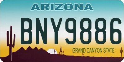 AZ license plate BNY9886