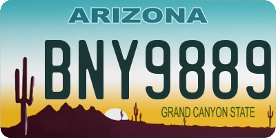 AZ license plate BNY9889